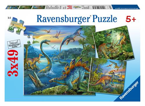 Ravensburger Puzzle La fascination des dinosaures 3 x 49 pièces
